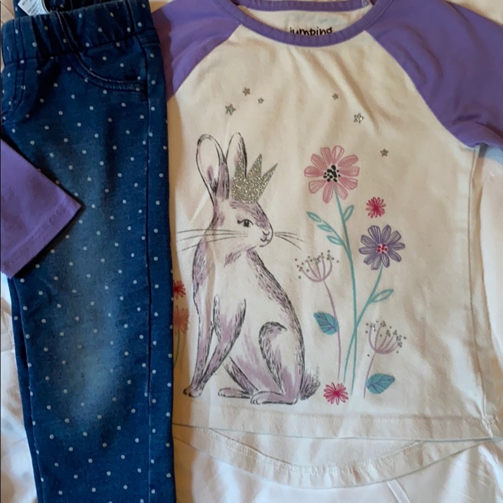 Jumping beans long slv top and jeggings 3T